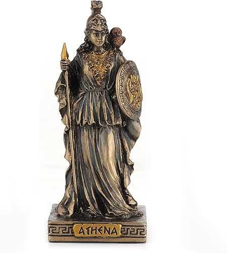 Veronese Design Figura miniatura de Athena de 3 58 pulgadas, diseño griego de la diosa de la sabiduría, pintada a mano