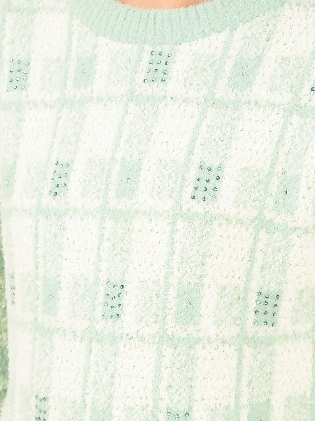 Crimsoune Club Girl's Green Embellished Sweater (13-14Y) 2