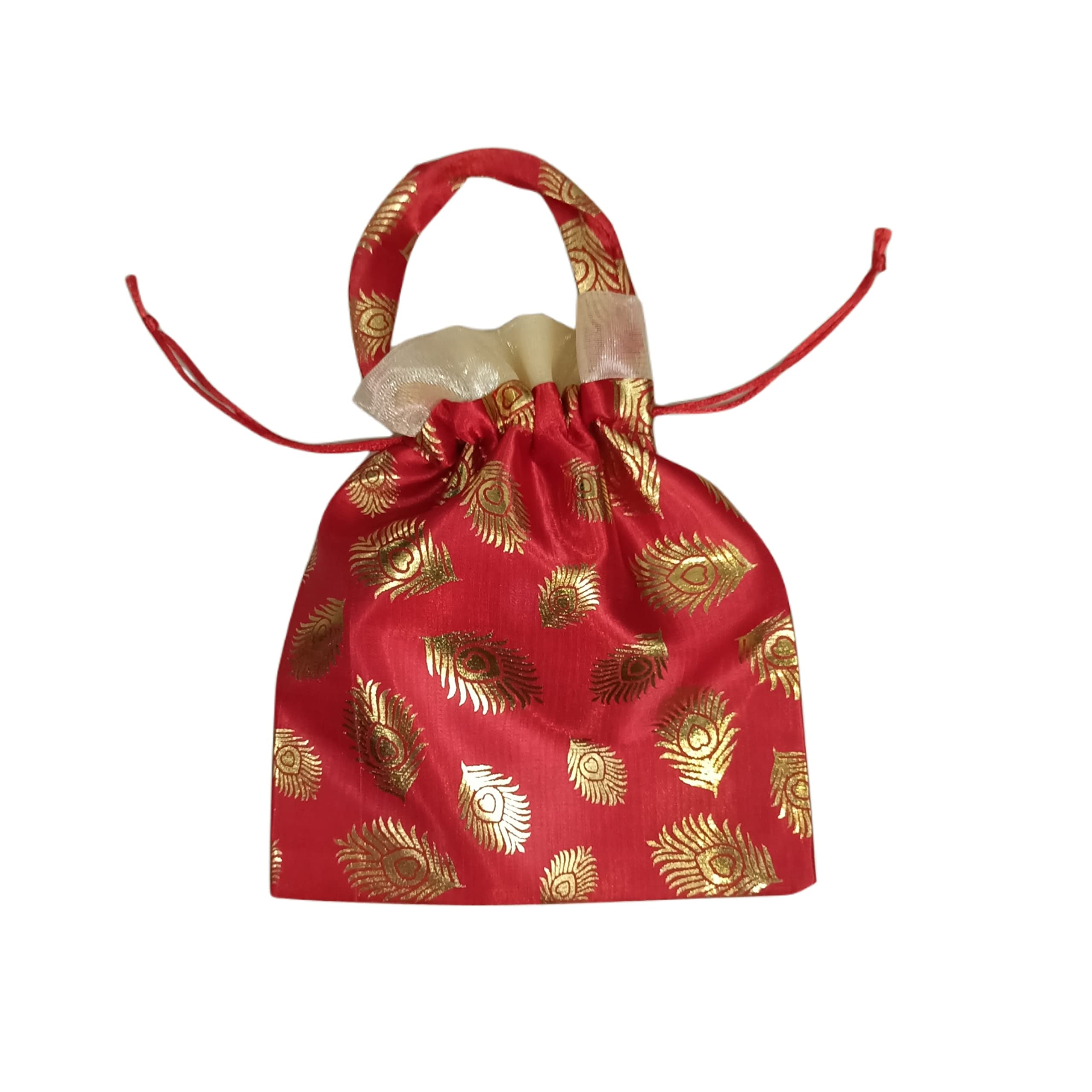 VIG Enterprises Silky And Shiny Potli Batwa Bags/Thamboolam Bags For Wedding Party Return Gifts Party Gifts For Guest - Red color (100) (B0B7F4HQQN) Amazon Price History, Amazon Price Tracker