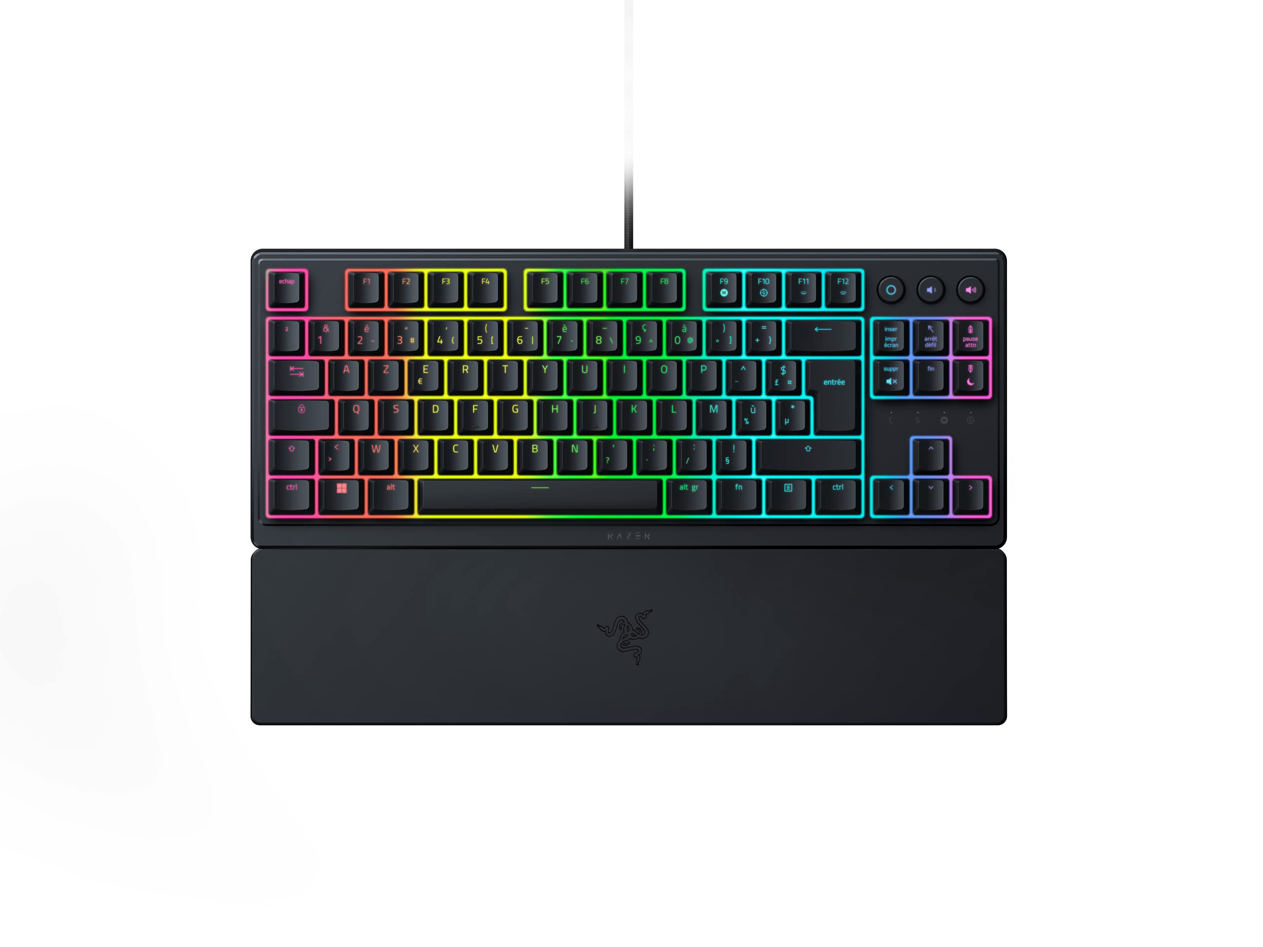 Razer Ornata V3 Tenkeyless - Tastiera da gioco compatta a basso profilo (interruttori a membrana meca, poggiapolsi magnetico, tasti in ABS verniciato ai raggi UV) tastiera AZERTY | Nero