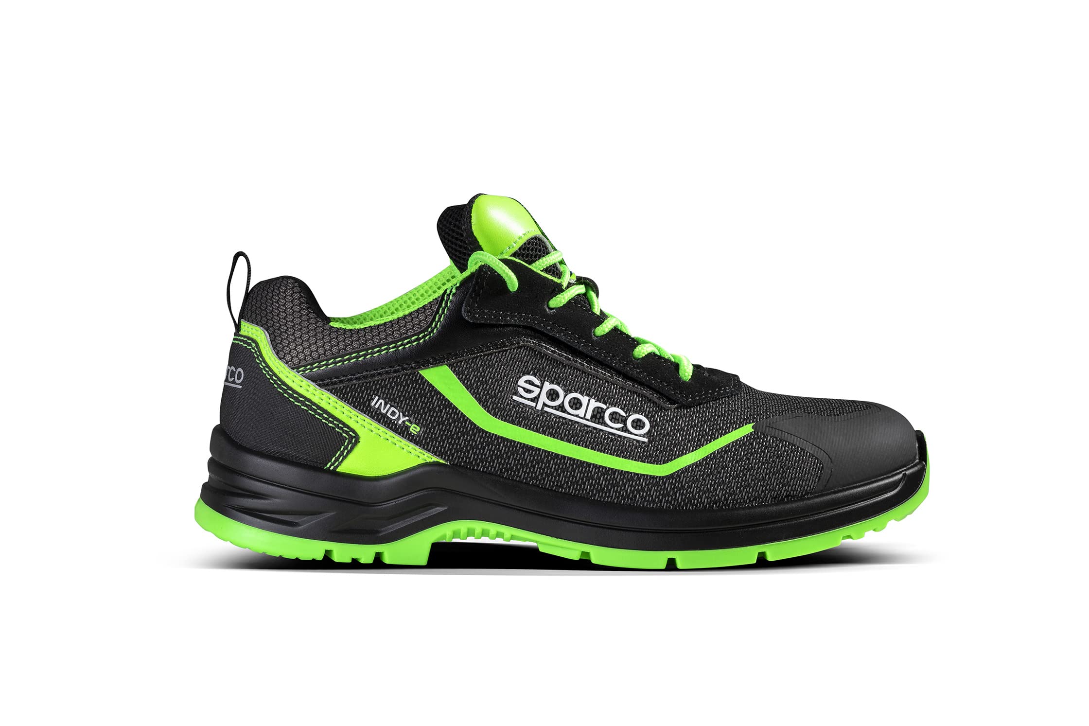 Sparco Indy, Scarpe Antinfortunistiche Unisex-Adulto, Nero Verde Fluo, 41 Eu - 4