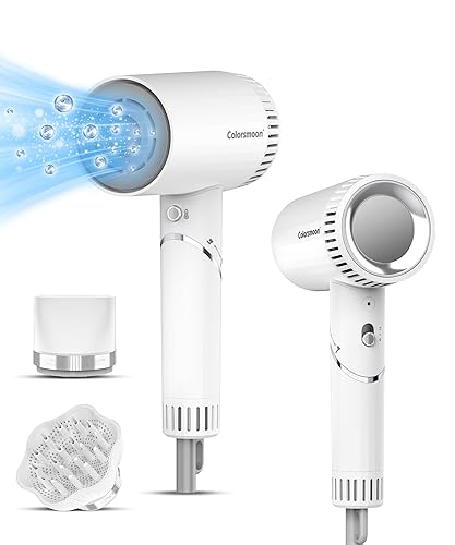 Secador de pelo, secador de pelo de alta velocidad de 100,000 RPM para mujeres y hombres, secador de pelo con difusor y boquilla, portátil para uso