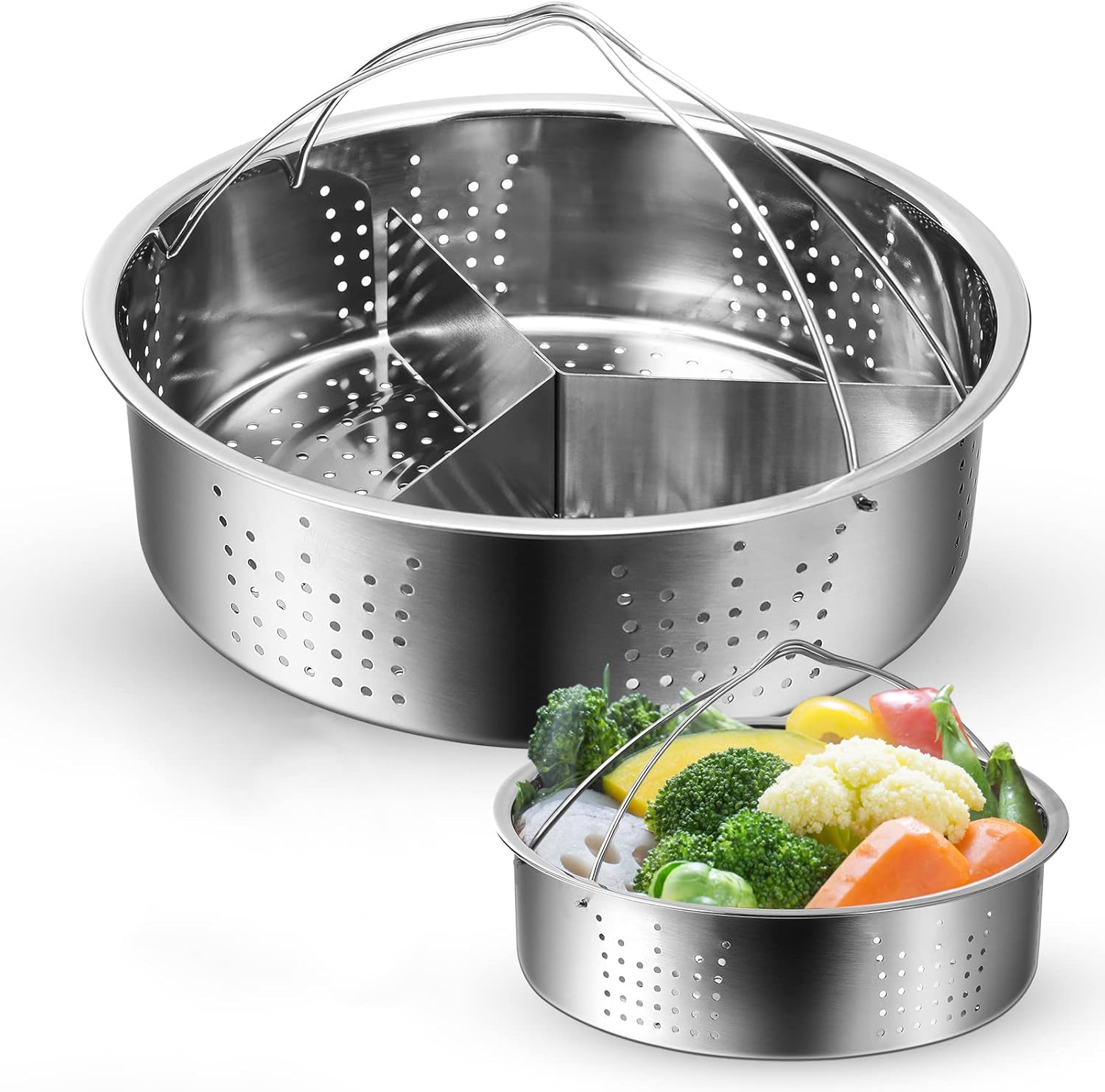 Uezeth Stainless Steel Steam Baskets Rack, Pressure Cooker Accessories, Steaming Grid Basket