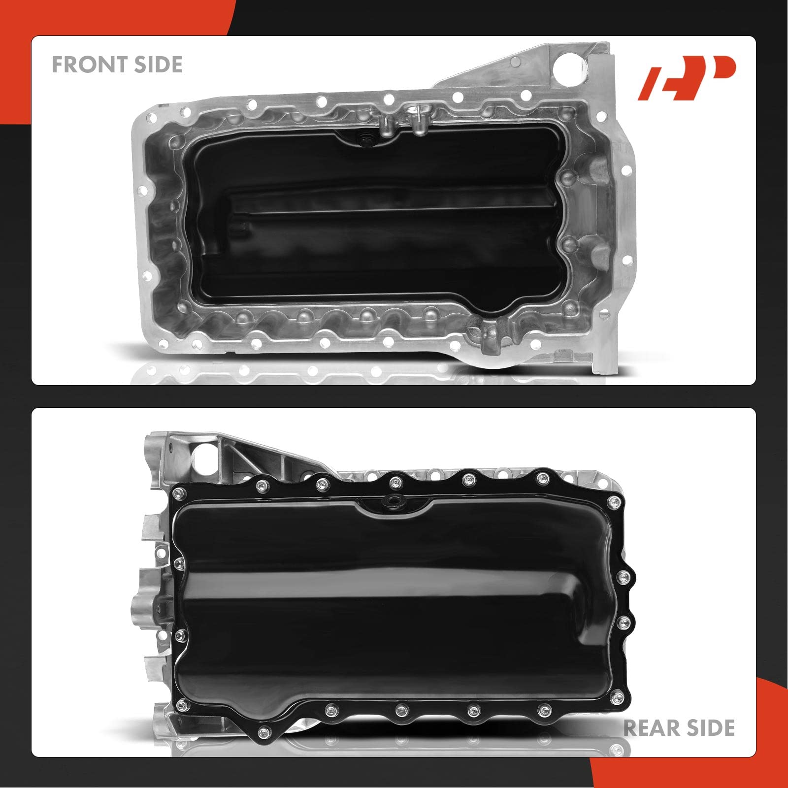 A-Premium Engine Oil Pan Sump with Drain Plug Compatible with Volkswagen Jetta 2011-2014 2.0L Naturally Aspirated