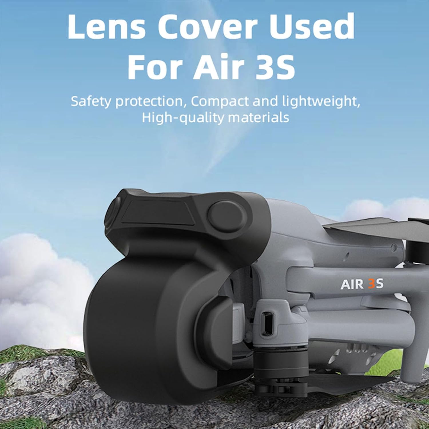 Air 3S Gimbal Lens Protector, Drone Lens Cap for DJI Air 3s, Dust Cover Lens Protective Cover Case Compatible with DJI Air 3S Gimbal Drone Accessories (Black)