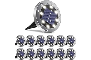 12-Pack Solar Ground Lights for Outdoor Waterproof Deck Lighting