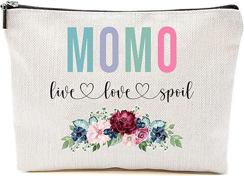 Momo Live Love Spoil - Bolsa de maquillaje para abuelas, regalos para el día de la madre de nietos, bolsa de viaje, idea de regalo Momo para