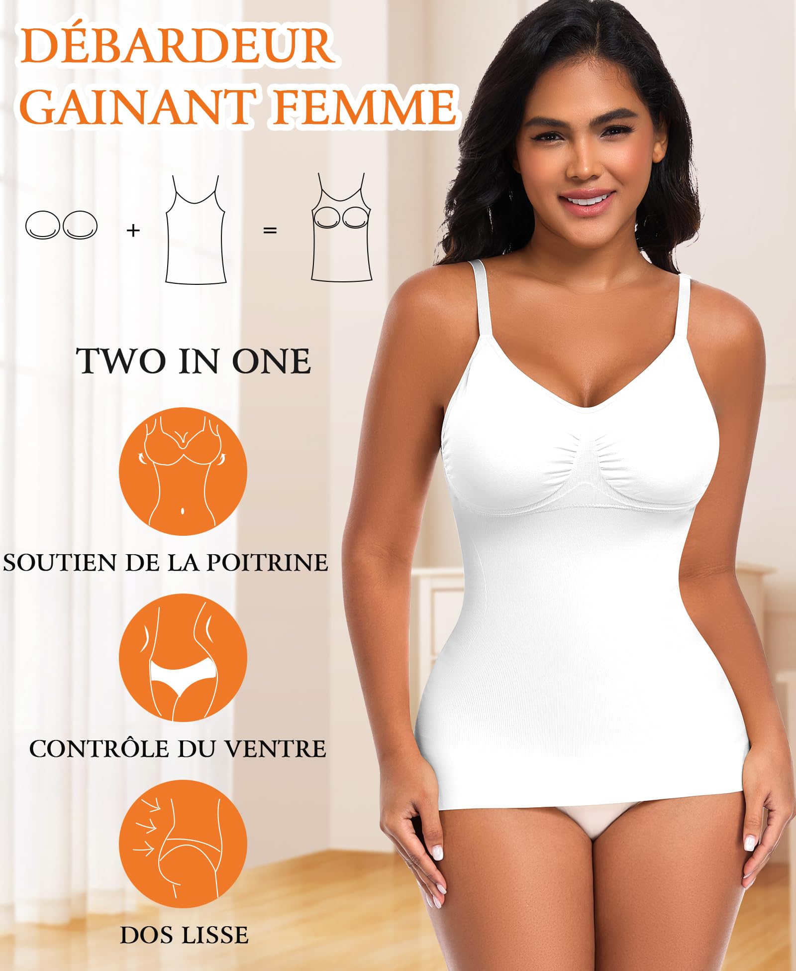 YARRCO Hauts sculptants Femme 003-3XL CHECKING ABCDE