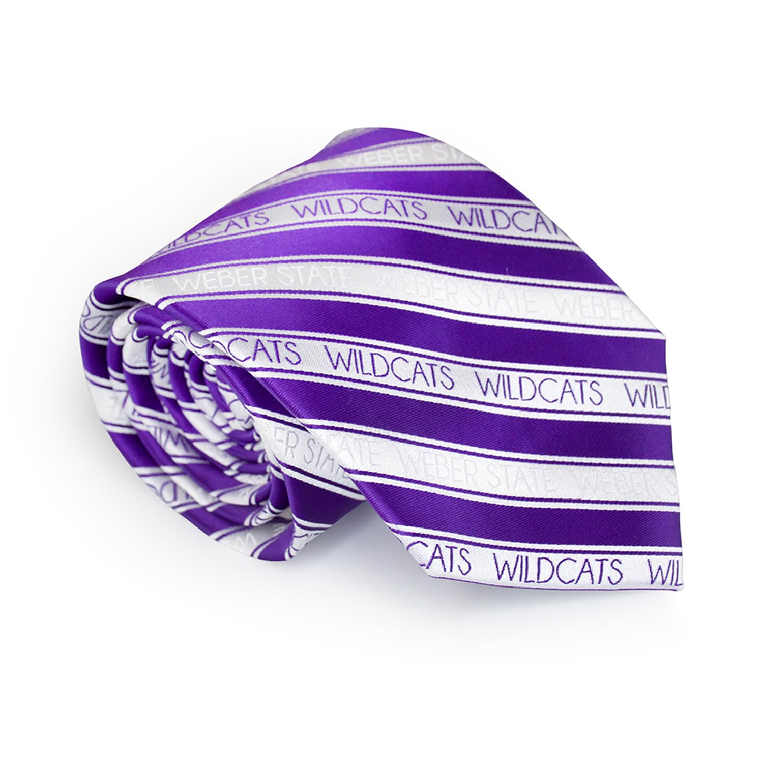WSU Men's Striped Tie by Fan Frenzy Gifts | Officially Licensed Weber State University Wildcats Tie | NCAA Sports Ties for Men | Machine-Washable Neckties Made of Microfiber