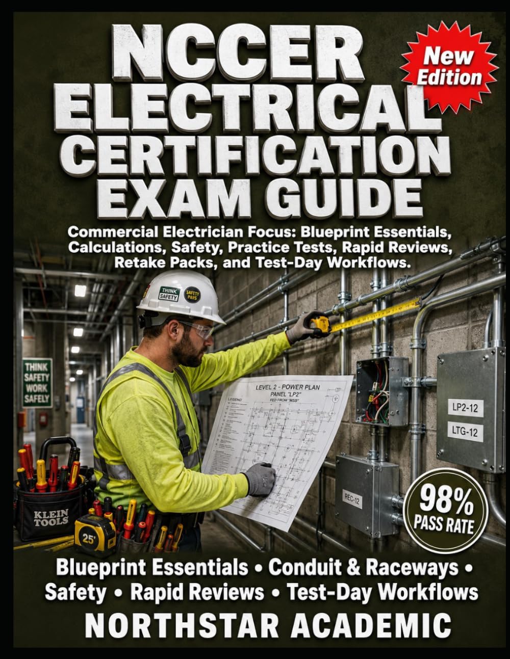 NCCER ELECTRICAL CERTIFICATION EXAM GUIDE: Commercial Electrician Focus: Blueprint Essentials, Calculations, Safety, Practice Tests, Rapid Reviews, Retake Packs, and Test-Day Workflows