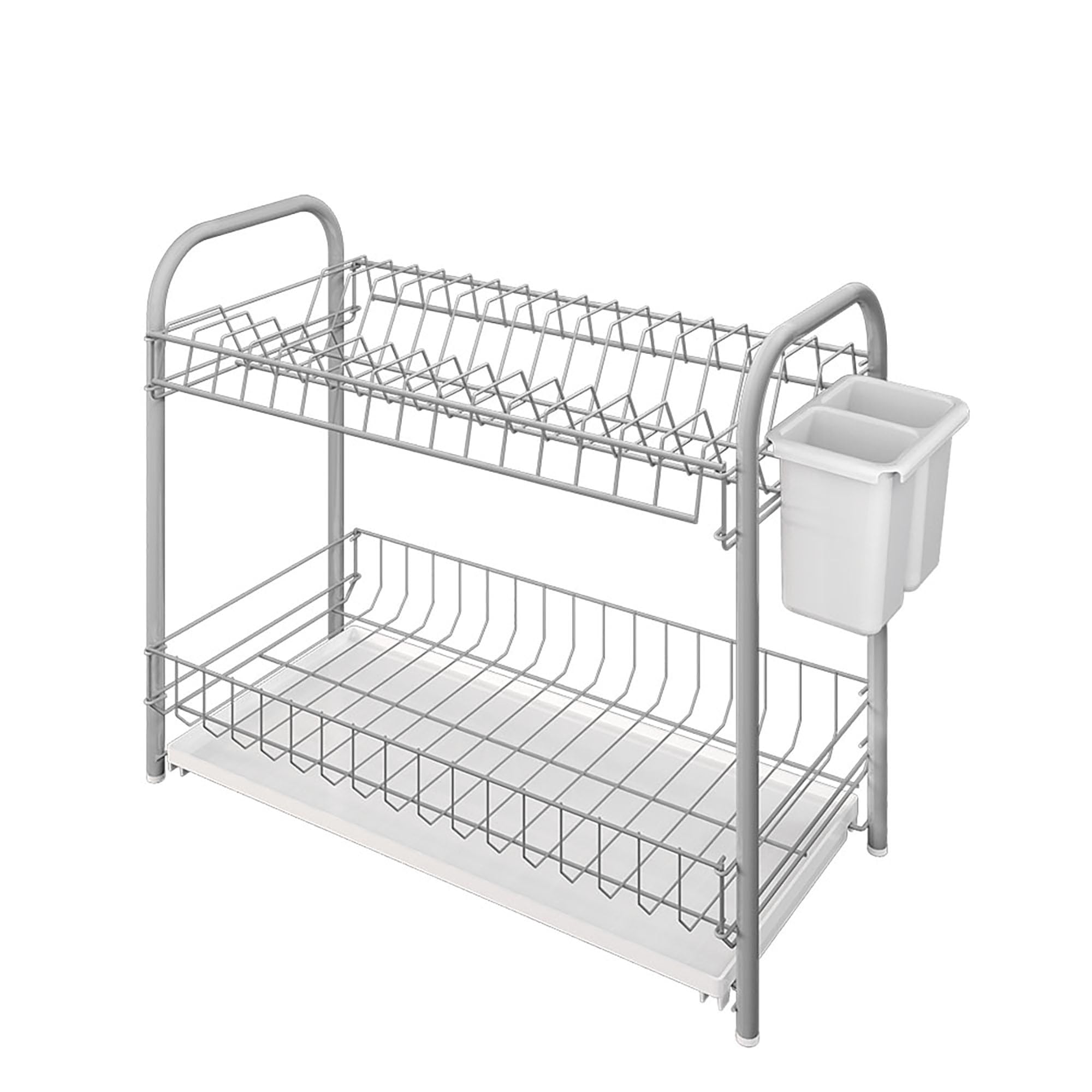 METALTEX Double Tex Drainer with Tray and Cutlery Metal White 45 x 23 x 37