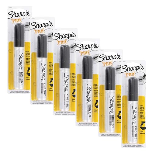 SHARPIE 15101PP Pro King Size - Marcador permanente, color negro, 6 paquetes de ampollas con 1 marcador, total de 6 marcadores