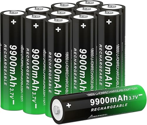 Batería recargable de litio 18650 de 3.7 V con 18650 9900 mAh con botón superior, herramienta de diseño para cámara y linternas, relojes, juguetes