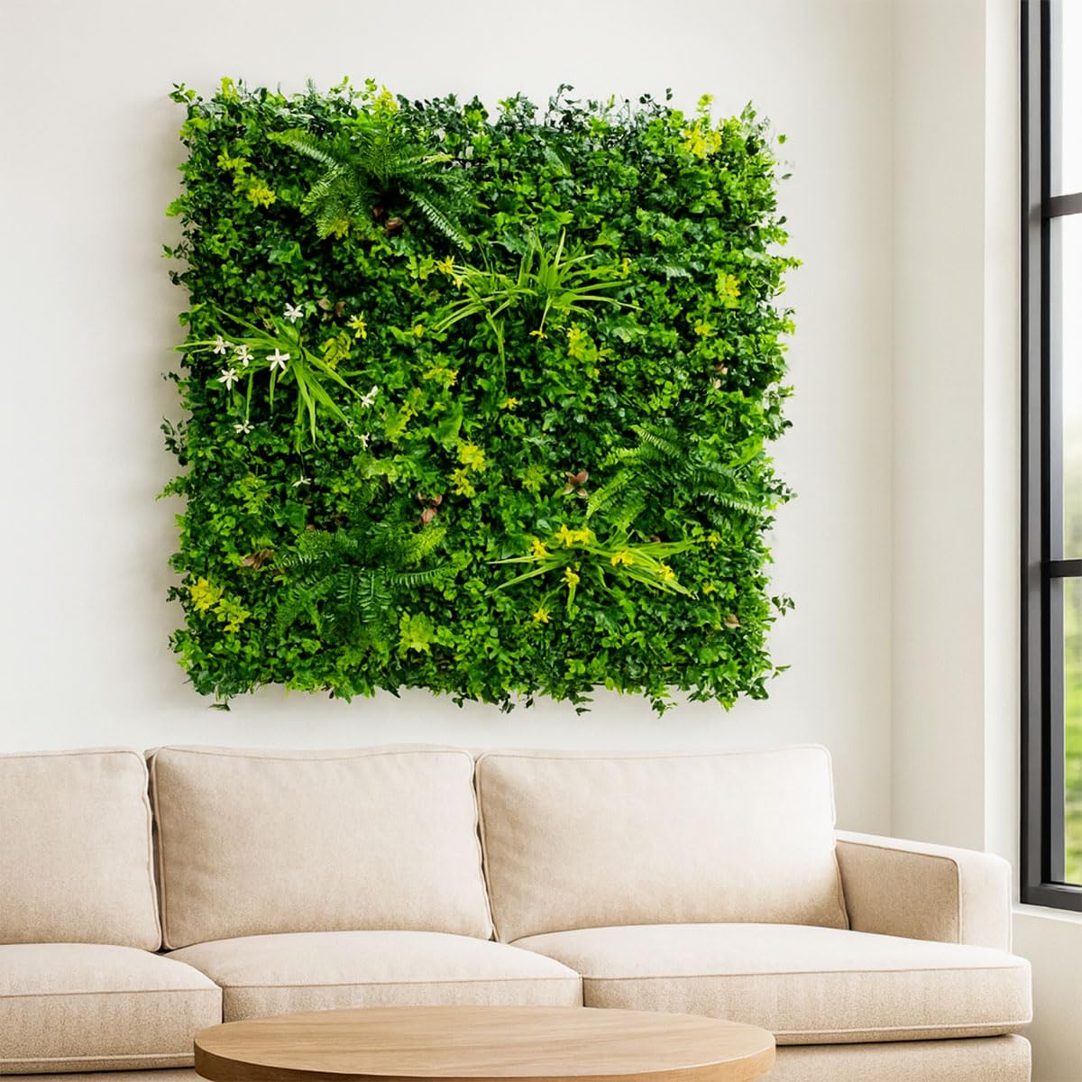 SYNTHAIETIK Lot de 5 Murs Artificiels Modèle Vegetal Chic Le Mur VégétalChic Artificiel est Une création Exclusive en édition limitée, conçue pour Les Amateurs de décors Premium (1M x 1M, 5, Unite)
