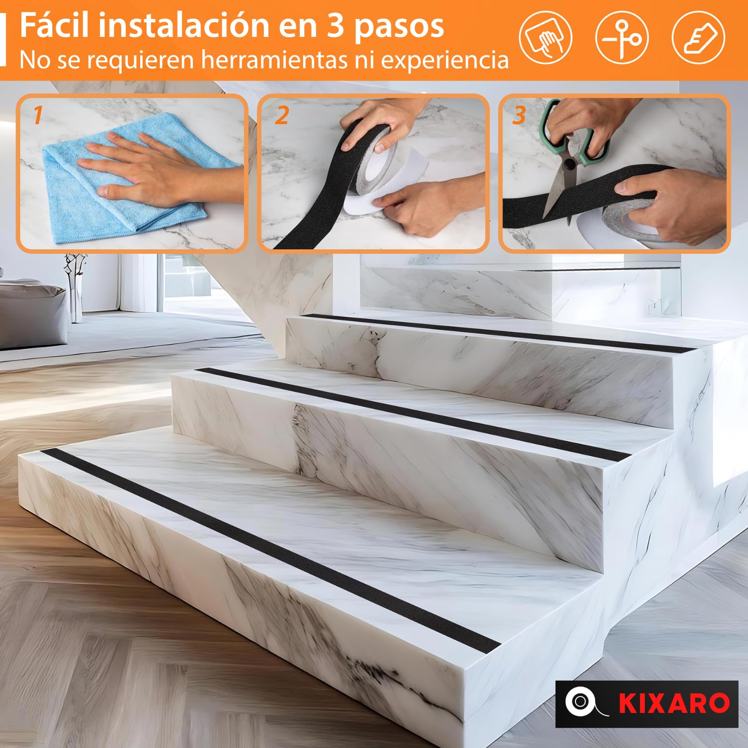 Cinta Antideslizante Escaleras Piscina Bañera Suelo 10m x 5cm Cinta Antideslizante Adhesiva Negro x2 Rollos Tiras Antideslizantes Exterior Interior ✯GARANTÍA VIDA✯ Antideslizante Escalera Anti Slip