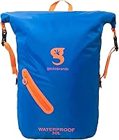 Vista 9 de geckobrands Mochila impermeable ligera de 30 L - Bolsa ligera impermeable para exteriores, senderismo, viajes, actividades acuáticas ligeras