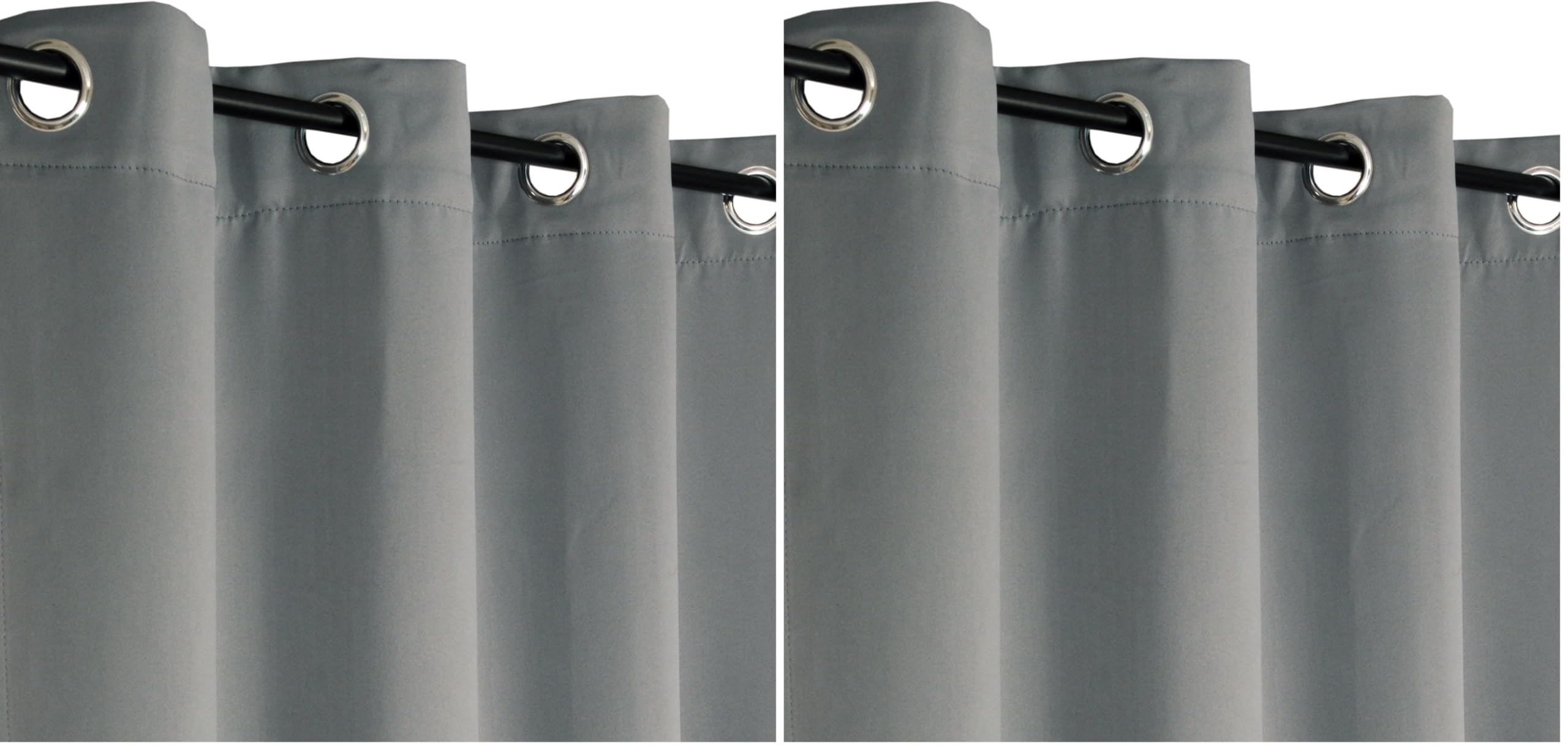 Rideau occultant à œillets gris 135x240cm Atout Ciel (Lot de 2)