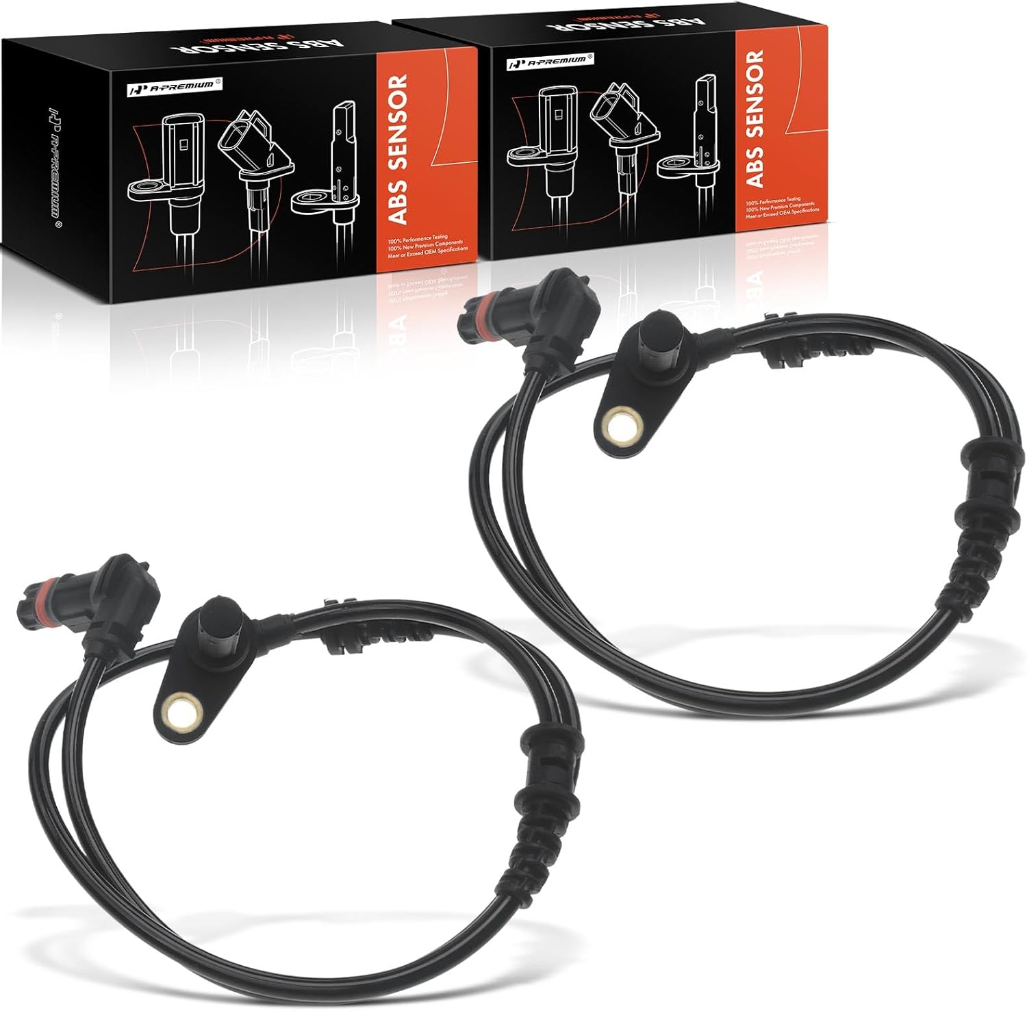 A-Premium ABS Wheel Speed Sensor Compatible with Mercedes-Benz Models - E250 E350 E400 2014-2016, E63 AMG 2014-2015, E63 AMG S 2016, CLS400 2015-2017, CLS450 2019-2020 - 2-PC Set, Replace# 2129050200