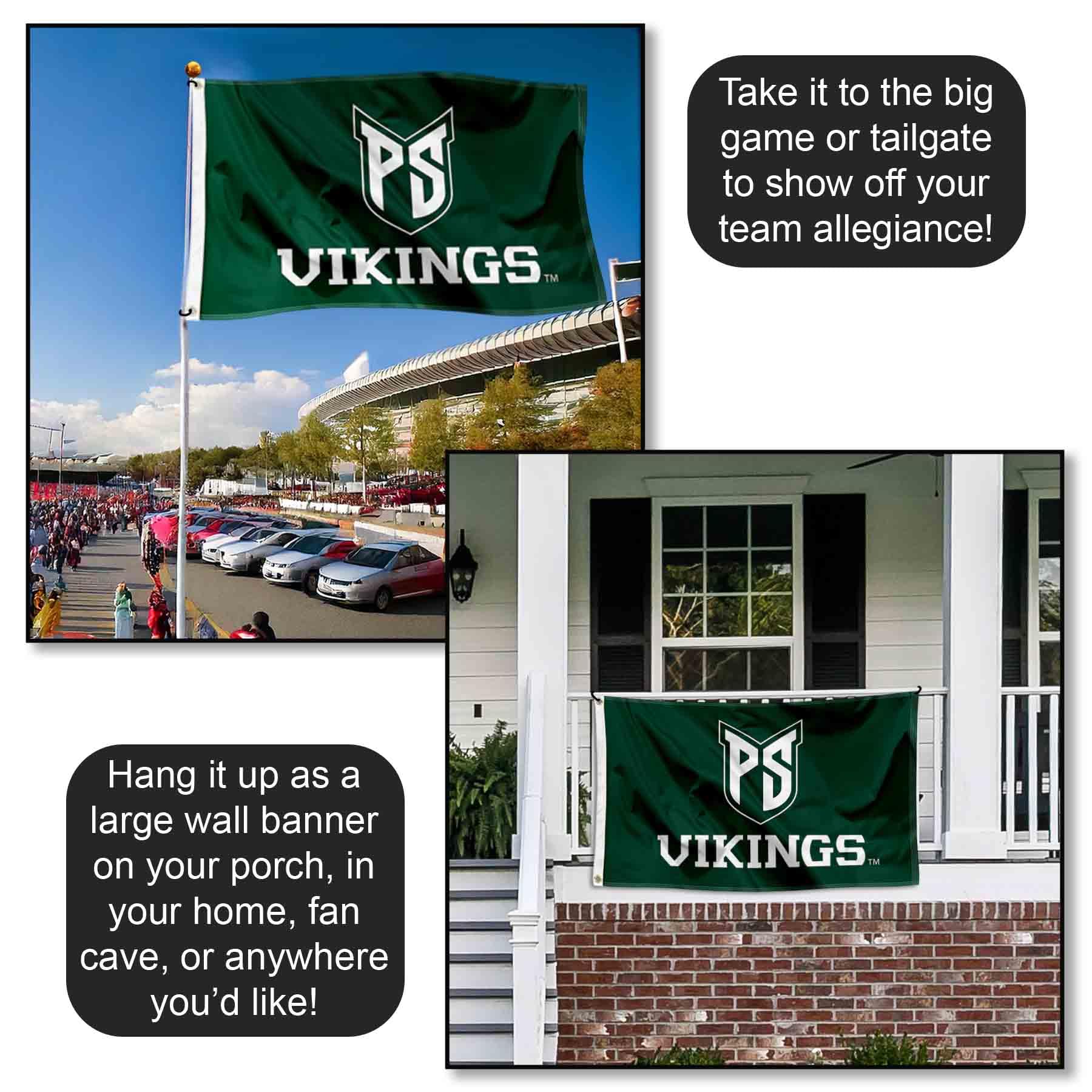 Portland State Vikings Garden Flag - Double Sided 13x18 Inch College Banner