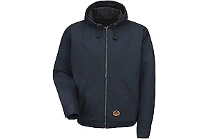 Red Cap Men's Blended Duck Zip Front Hooded Jacket