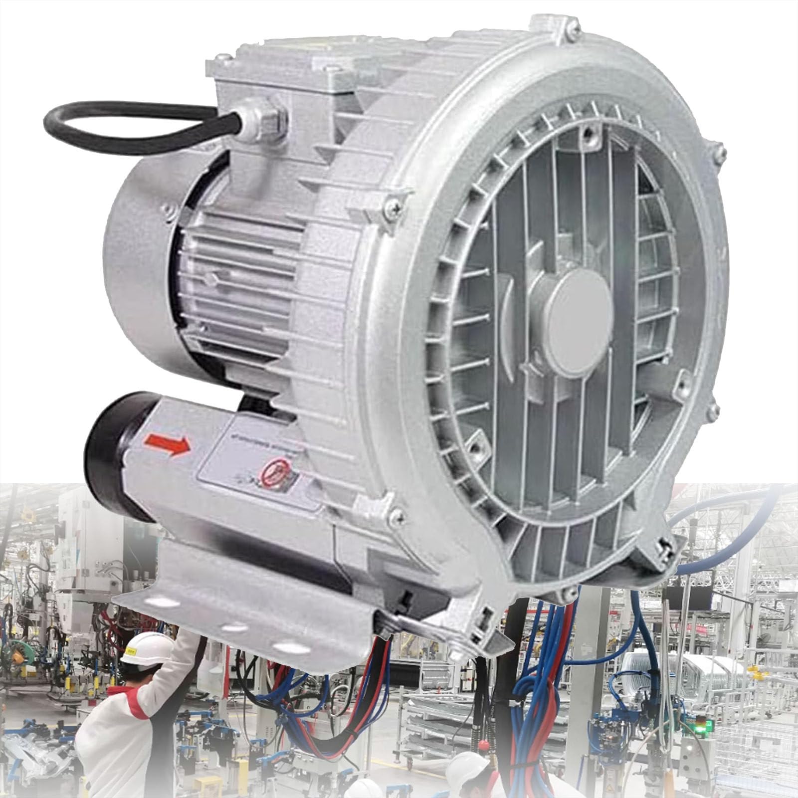 Ventilateur régénératif Industriel,Souffleur annulaire Vortex Haute Pression, pour Piscine, Jacuzzi, Spa, Engrais, Pompe à air, Pompe soufflante,220V,550W/0.75HP