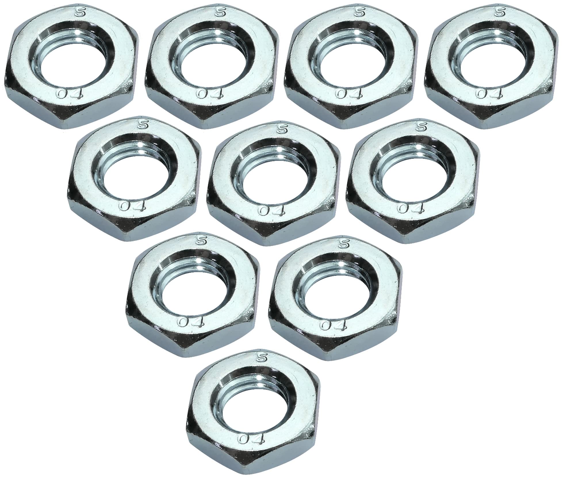 AERZETIX - C49454 - Set di 10 dadi bassi M10 esagonali/6 lati - contro dadi con filettatura metrica - in acciaio zincato