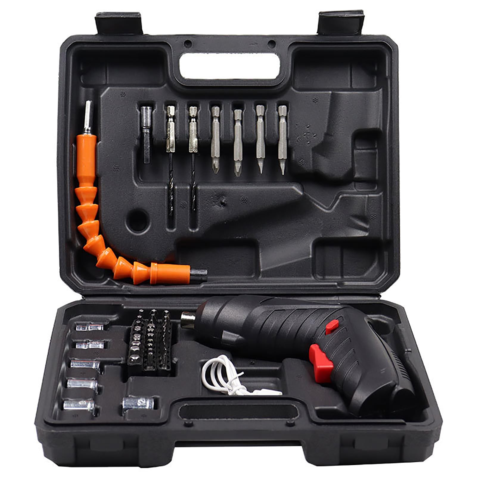 Electric Screwdriver Set With 47 Precision Bits,3.6V Cordless Drill Screwdriver Rechargeable,Electric Screw Gun with 6 Accessory Kit,Front LED Light, Easy for Small Home Projects
