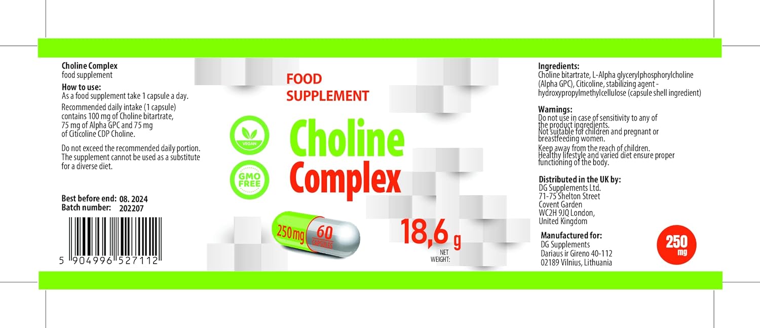 Hepatica Choline Complex (Alpha GPC CDP Citicoline Choline Bitartrate