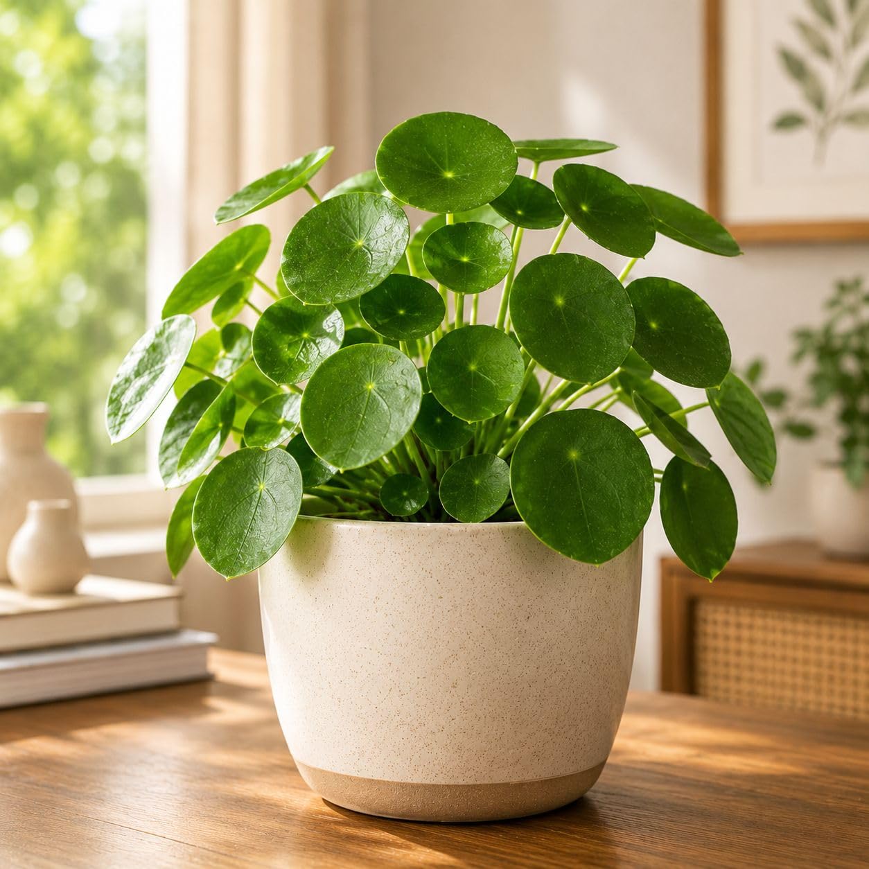 Live Chinese Money Plant (Pilea Peperomioides) Indoor Lucky Plant in Pot | Round Coin-Shaped Leaves | Air Purifying & Low Maintenance Decorative Plant for Home, Office & Balcony-image-27
