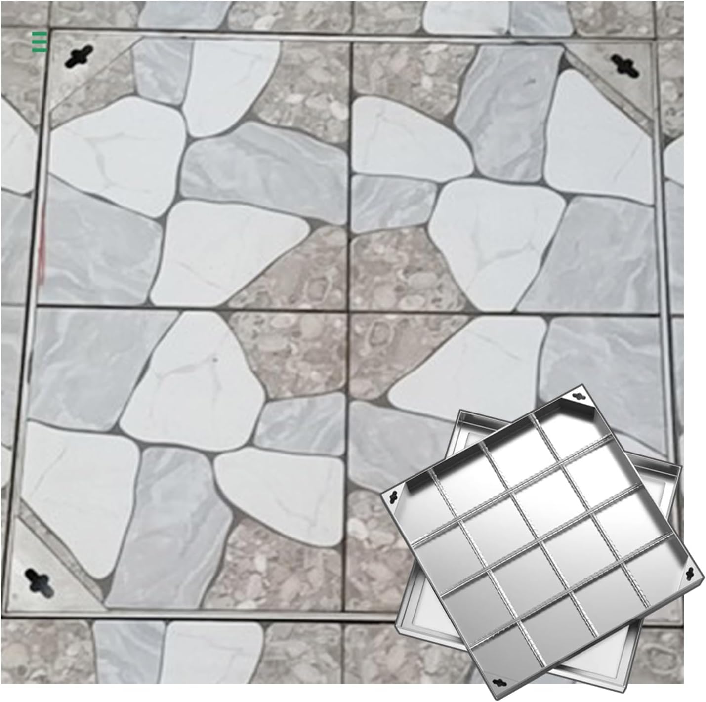 WXPGFEQ Heavy-Duty Square Manhole Cover Invisible Drain Lid for Driveways Sidewalks & Patios 5cm Thick 30x30cm Septic Tank Access Cover -& Secure