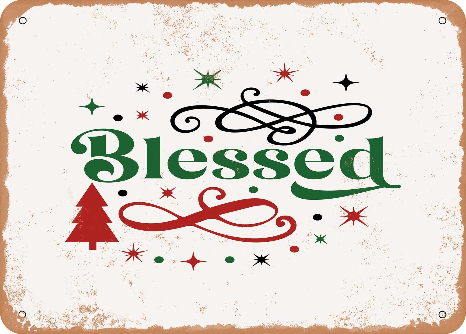 Miaomansenstore Metal Sign - Blessed - 5 - Vintage Look Sign Home Decor