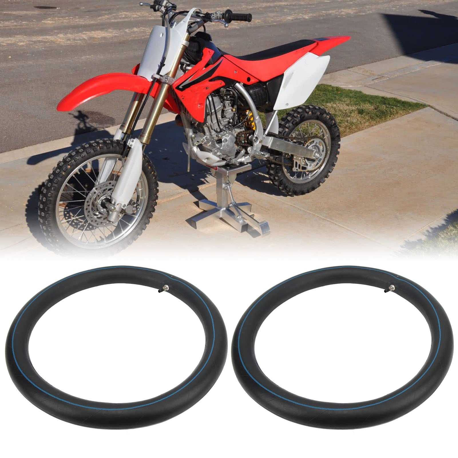 2,50-18 2,75-18 3,00-18 Tube Intérieur pour 80/90-18 80/100-18 90/90-18 Motorcycle avec Tige de Soupape Droite TR4 pour Moto Hors Route du Vélo de la Route, 2 Pcs