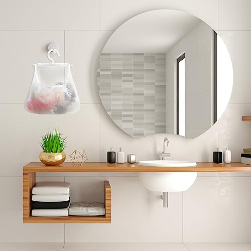 Miniatura 5 de Alipis Bolsa de almacenamiento para tendedero, 2 piezas, bolsa de pinzas para ropa con colgador, bolsa de malla para colgar ropa para tendedero,