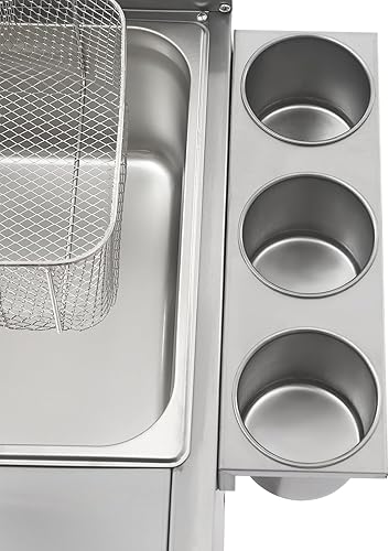 Miniatura 8 de Freidora de gas de doble tanque con termómetro  Freidora de propano con 2 cestas de acero inoxidable y tapas  Gran capacidad del tanque de aceite