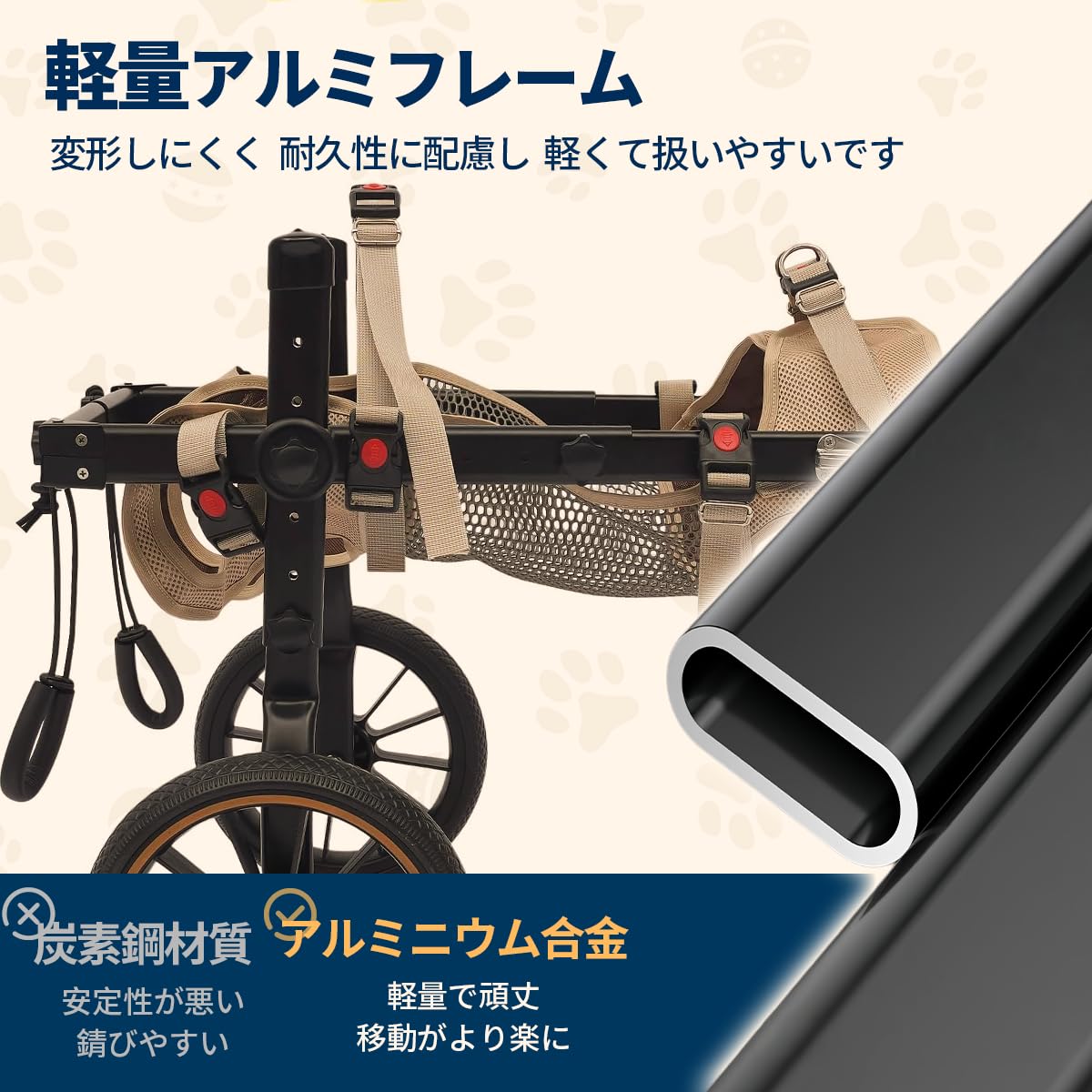 Amazon | Pekaro犬用車椅子 歩行補助 歩行器 ペット介護 後ろ足