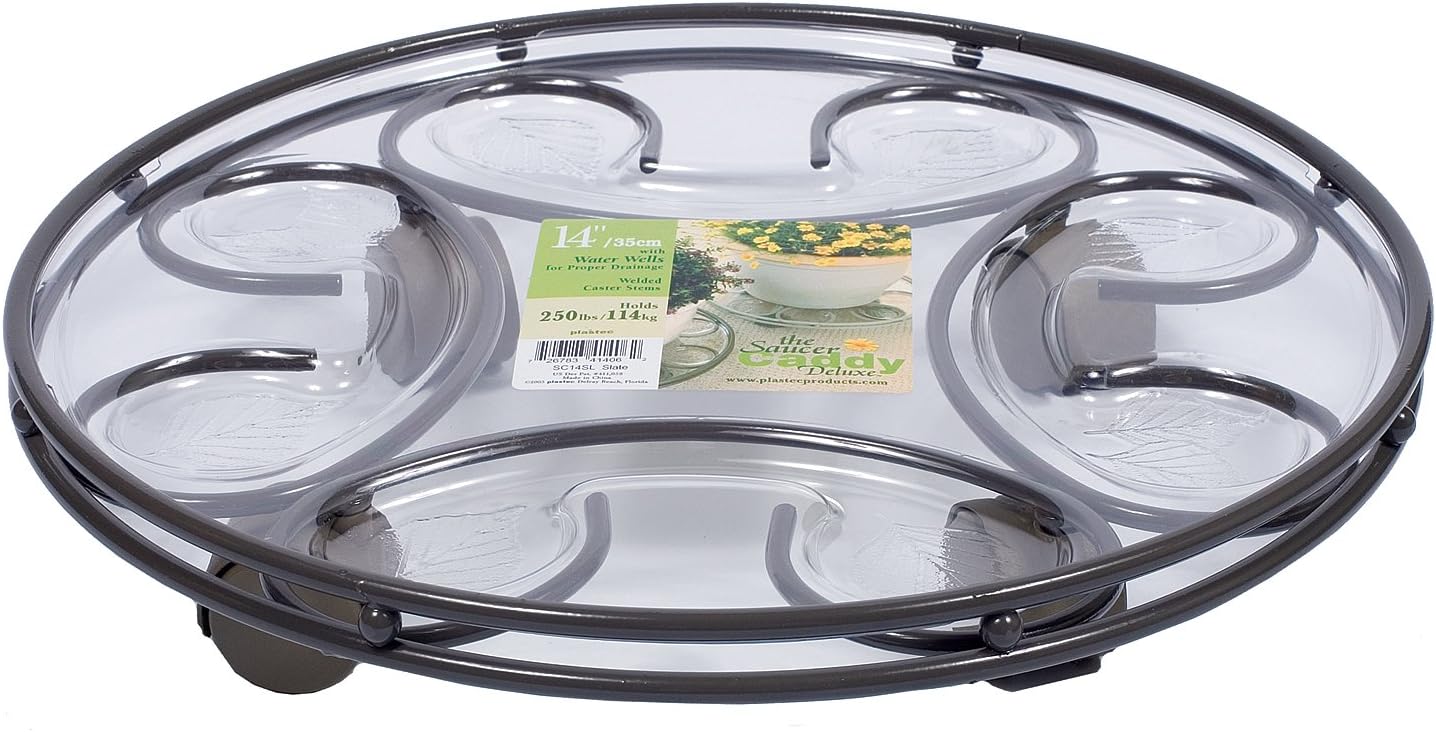 Plastec Saucer And Plant Caddy Combination