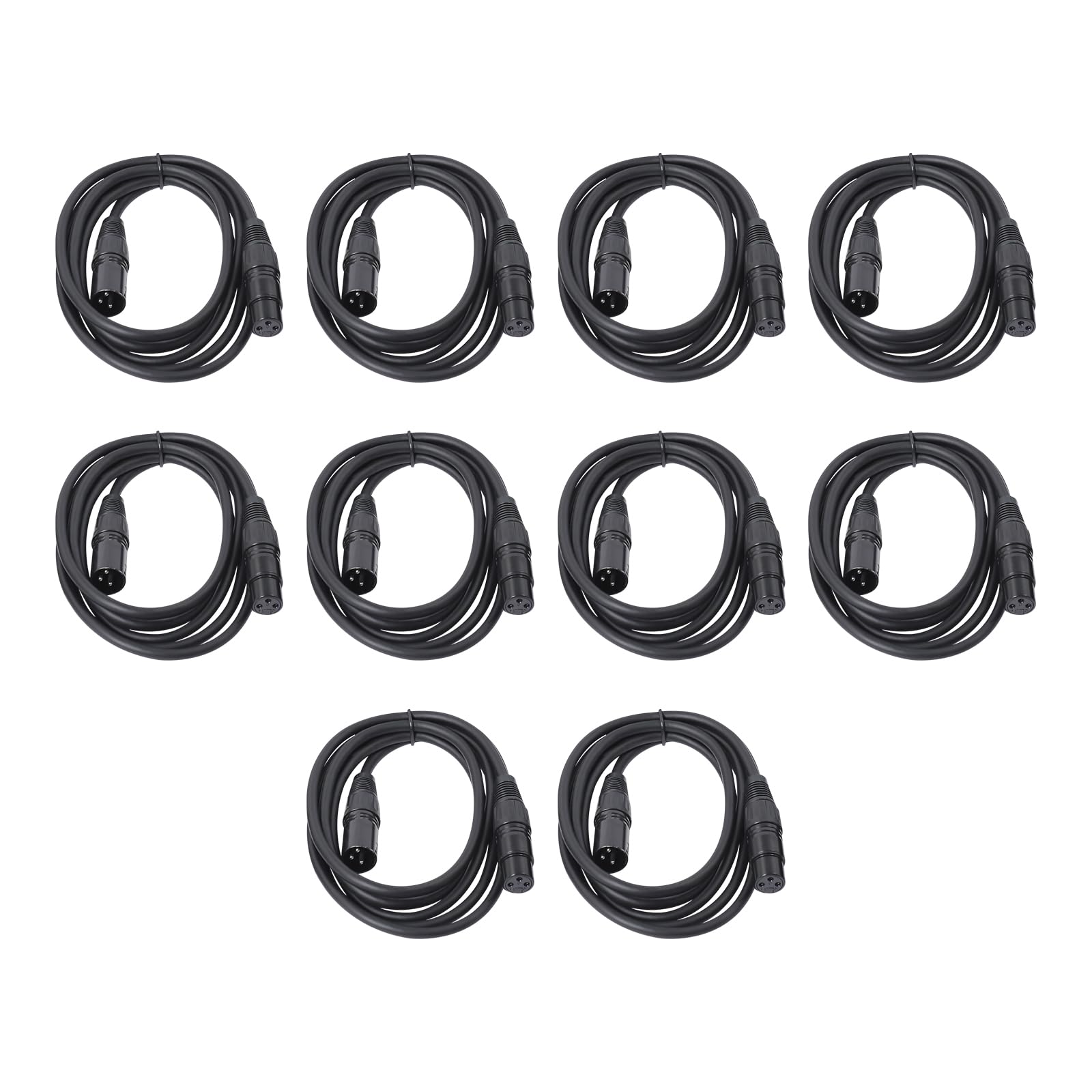10 sztuk profesjonalnych kabli DMX, Premium czarny kabel symetryczny
