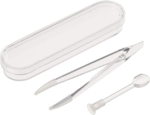5 Pack Clear Portable Travel Contact Lens Remover Tool Kit Eye Tweezer Stick Inserter Set with Soft Tip