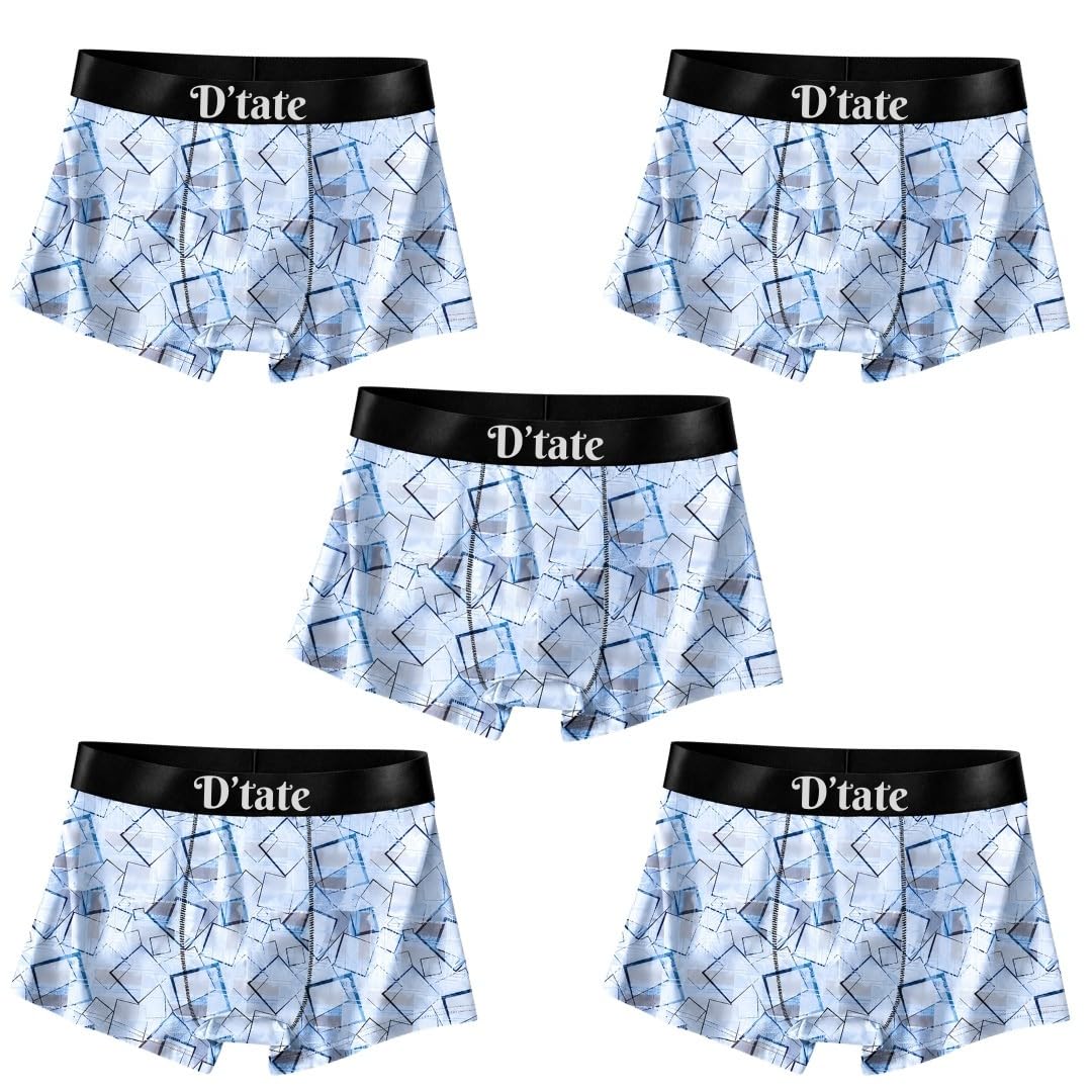 Men's Printed Boxer Briefs Soft Stretch Breathable Trunks Pack of 5-image-45