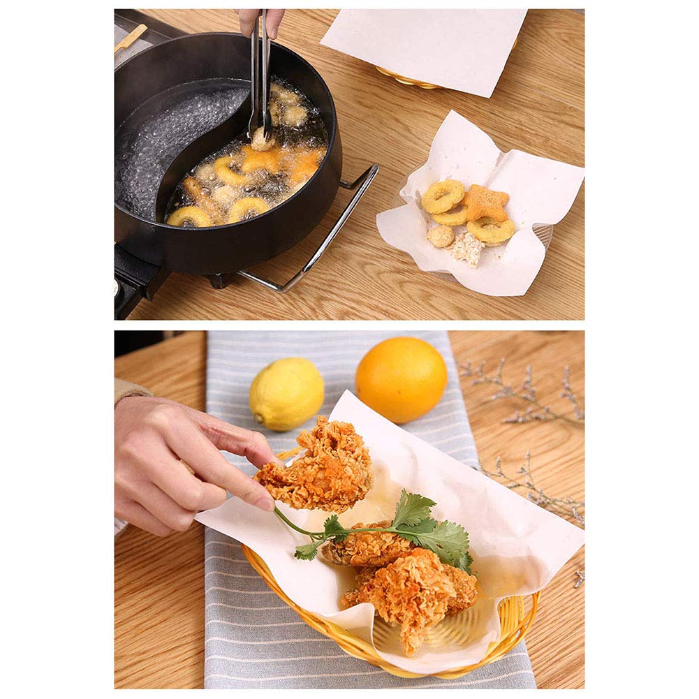 Fogli assorbenti olio, 50 pezzi Carta assorbente olio per ambiente cottura Carta da fritta Tempura filtro per barbecue fritta