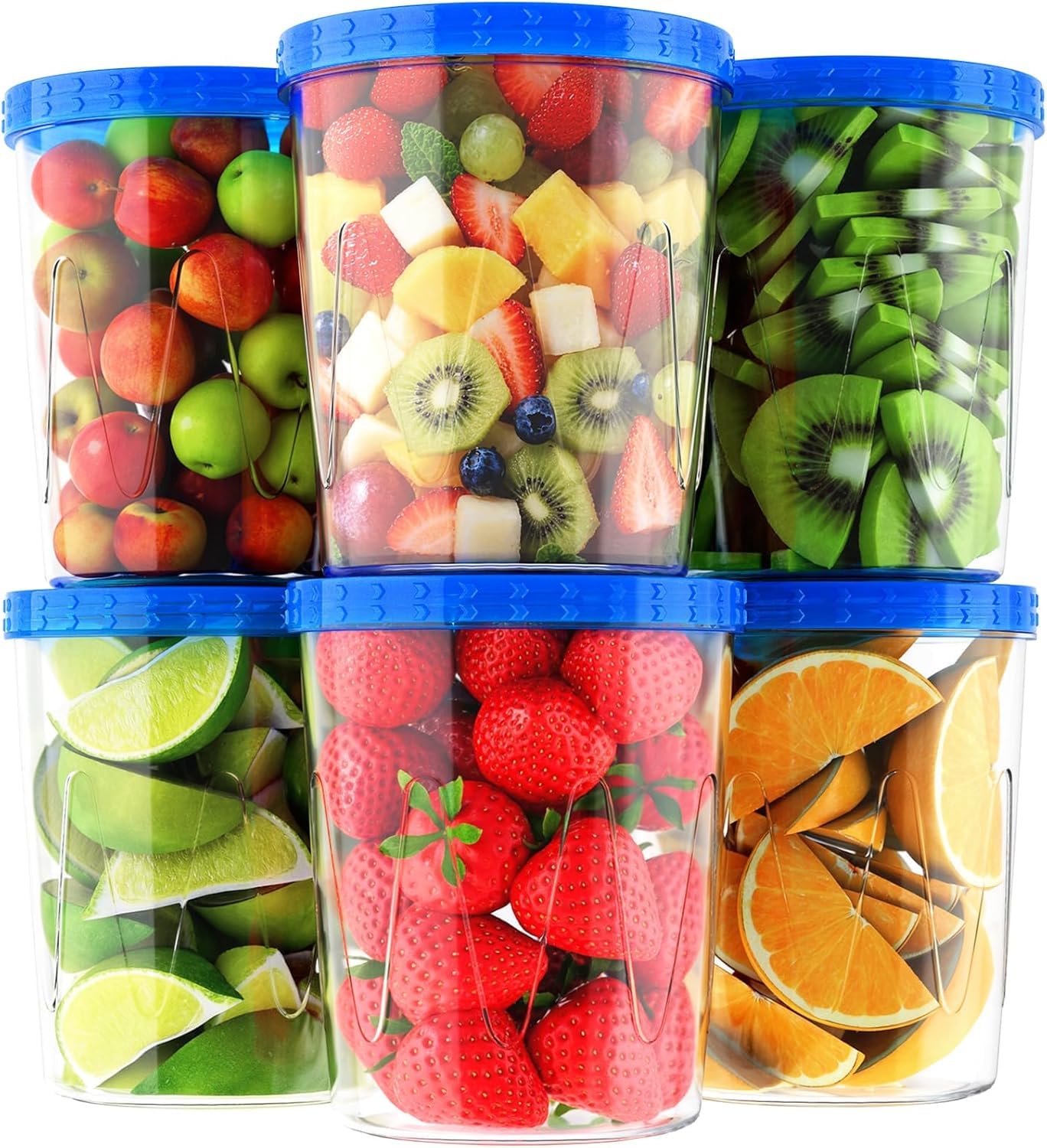 Photo 1 of 12 Pack- 17/34oz Reusable Freezer Storage Containers, [STURDIER and MORE DURABLE] Airtight Plastic Food Storage Containers with Twist Top Lids, BPA Free|Stackable|Leakproof| Microwave/Dishwasher Safe