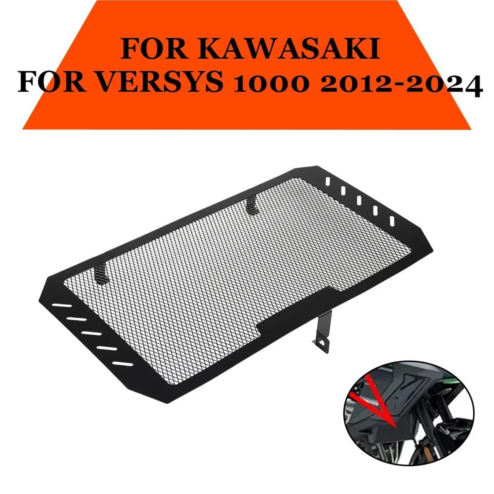 Kühlerschutzgitter Kühlergrill Guard Cover Kühlergrillabdeckung Schutz Schutzgrill Passend für KAWASAKI Versys 1000 2012-2024 Motorradzubehör