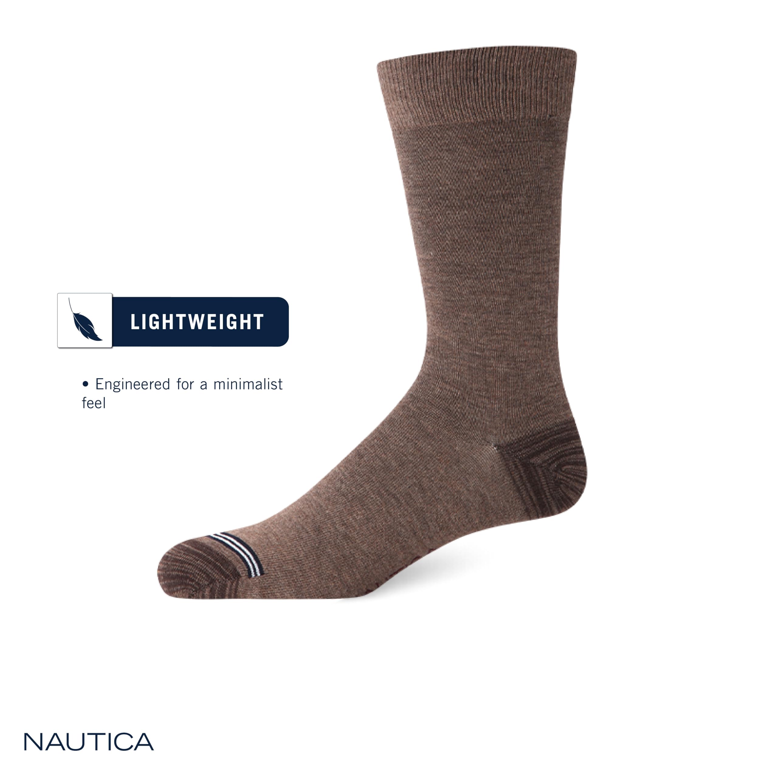 Nautica - Calcetines antihumedad para hombre (5 pares) con puño restante, talla 39-46