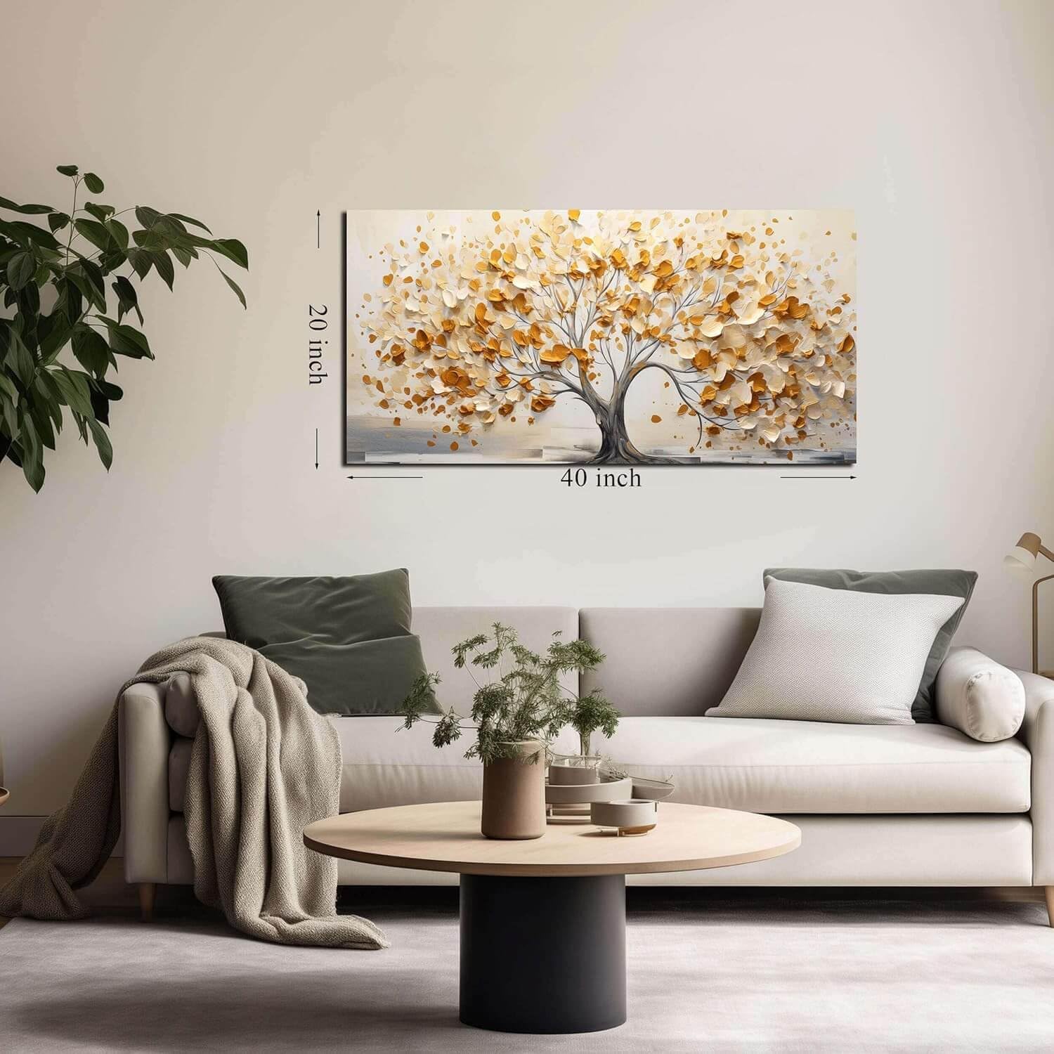 Rxrpexjke Tree of Life Pictures for Living Room Canvas Wall Art Large Artwork Canvas Wall Decor Ready to Hang Artwork Print with Frame Modern Wall Art Decorative Painting Size 20x40