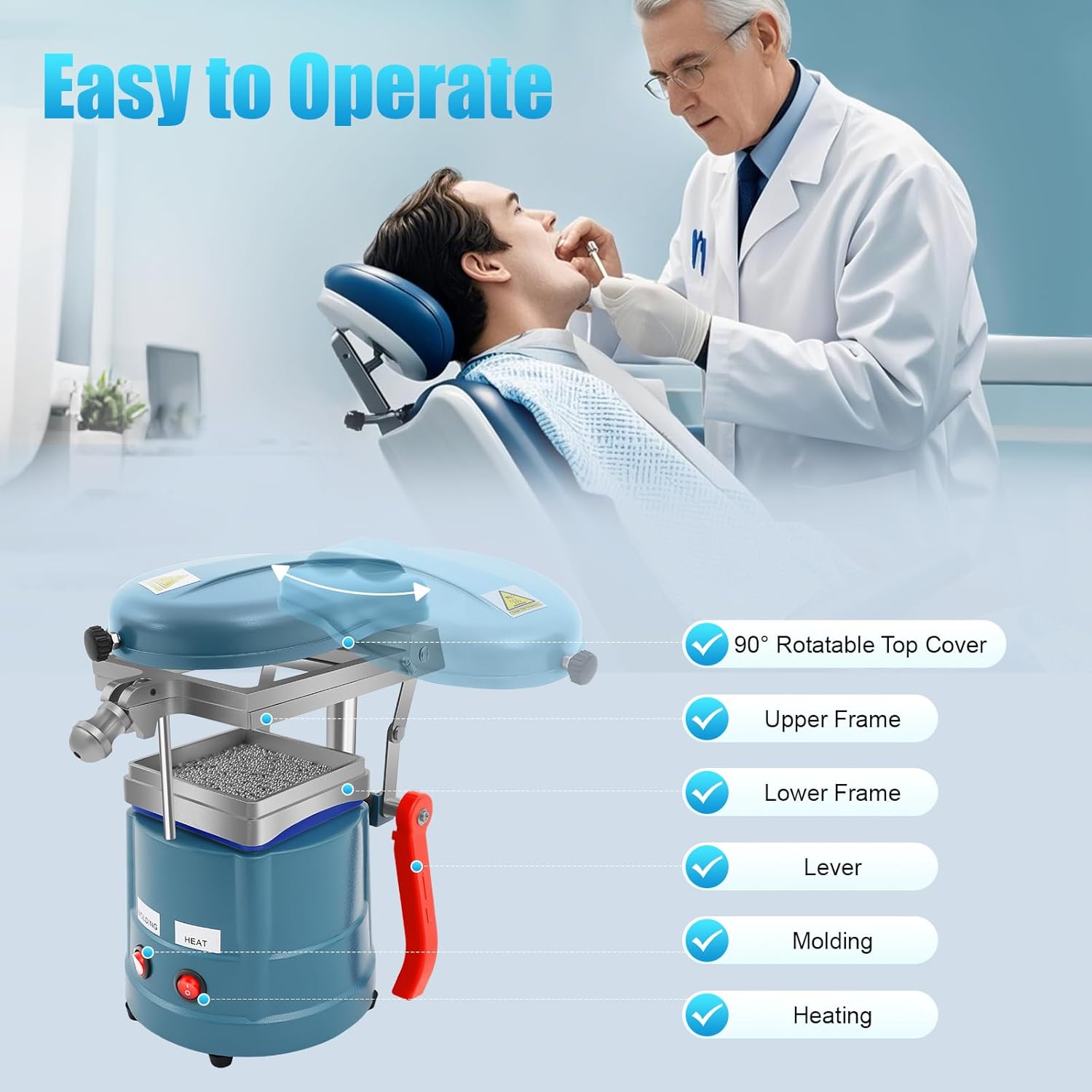 Forming Machine Dental Vacuum Forming Machine Lab Forming Equipment Lab Equipment Dental Vacuum Forming Molding Machine Former Heat Thermoforming 1000W