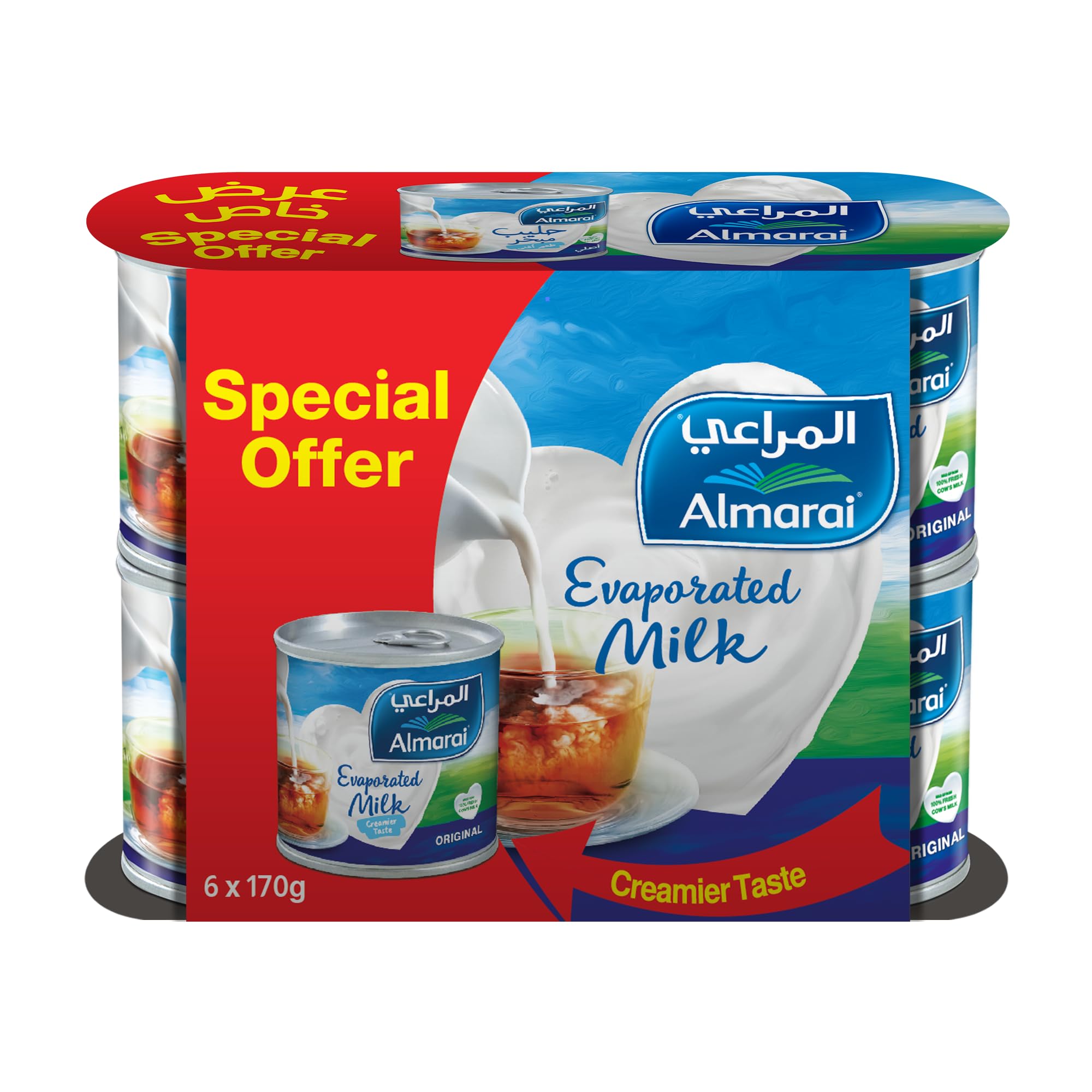 Almarai Evaporated Milk 6 Pack 170 G