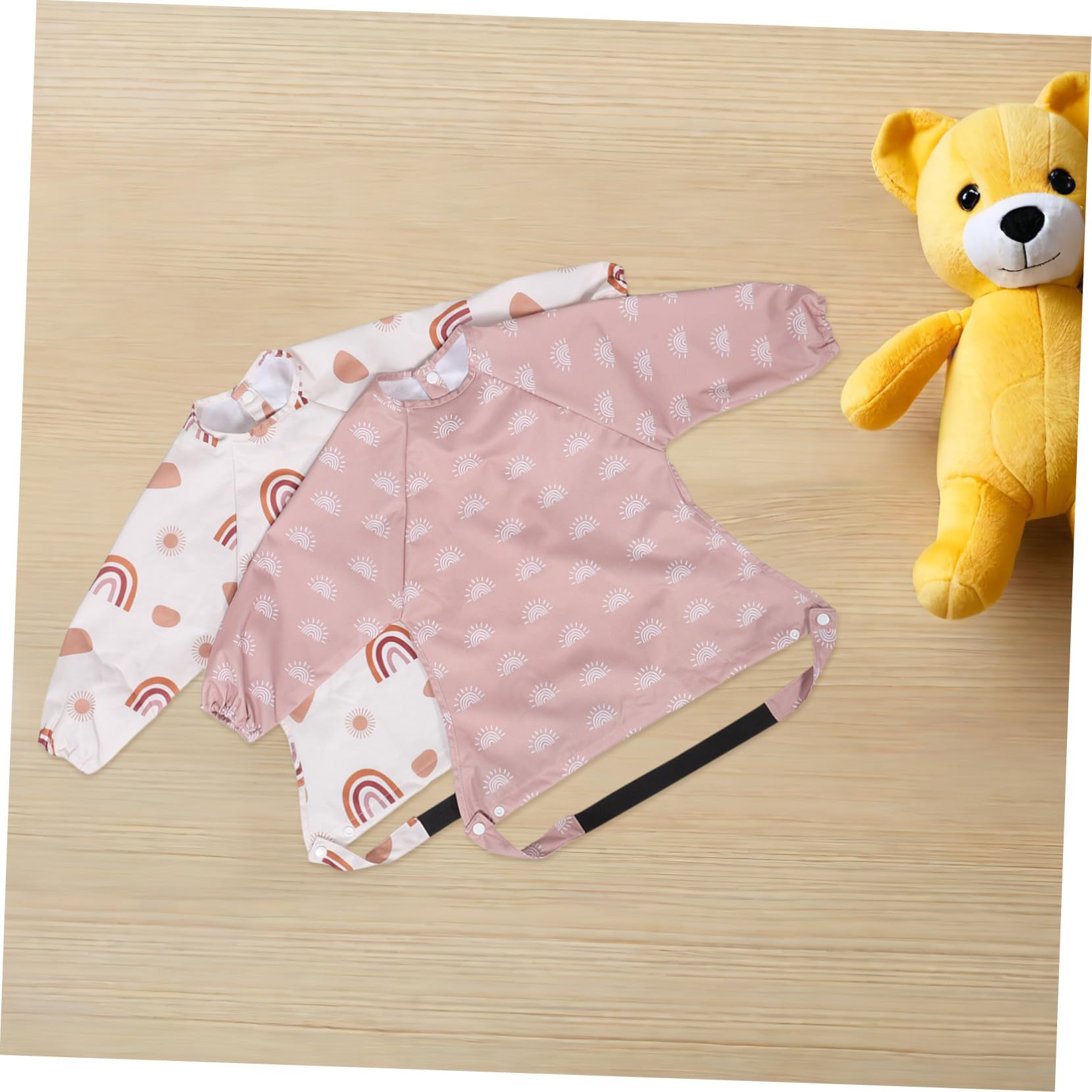 BESTonZON 2 Pezzi Bavaglini Impermeabili Lunga con Copertura Estesa Facili Pulire e Indossare Grembiuli Caldi e Resistenti per Pasti e Svezzamento