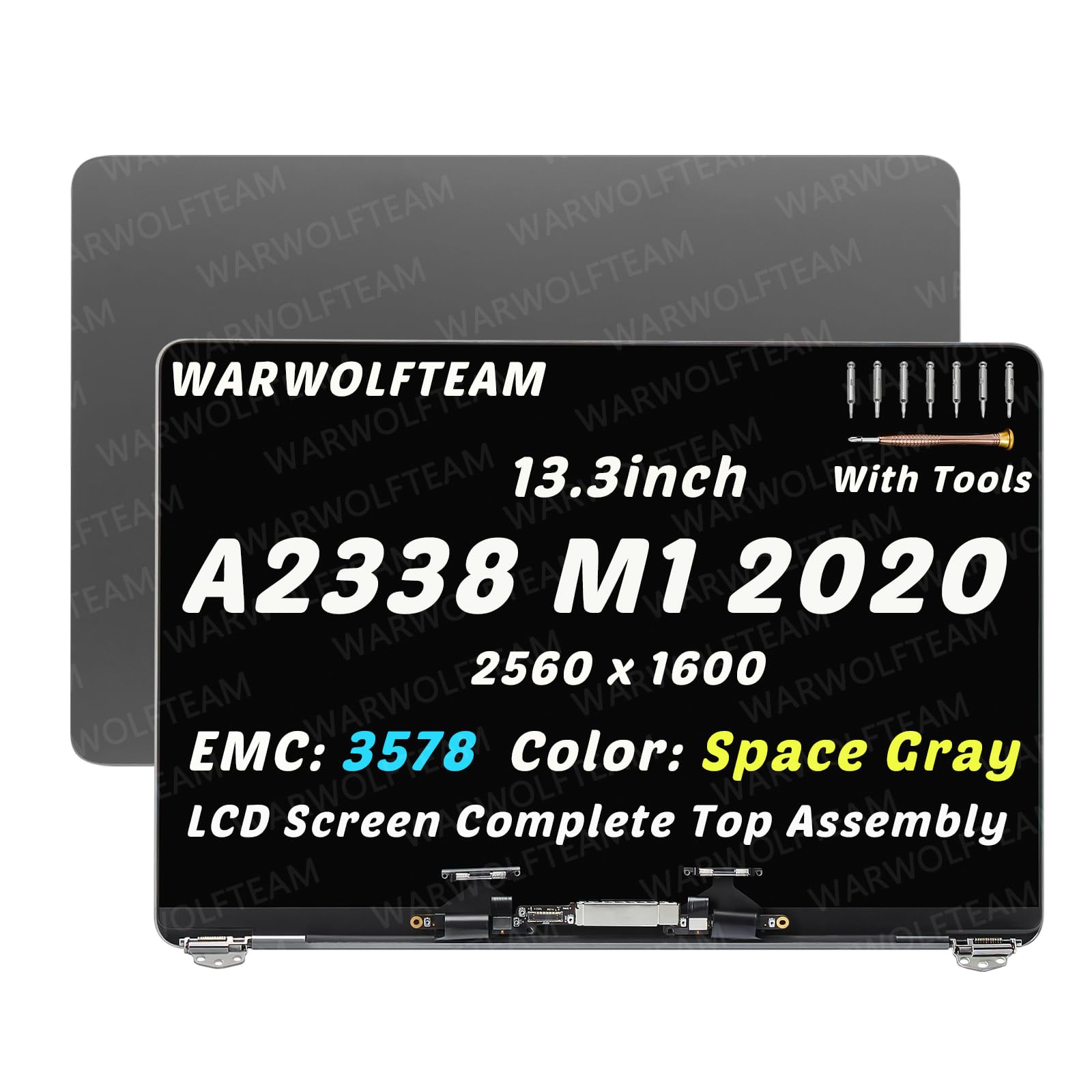 A2338 LCD Screen Replacement For MacBook Pro 13" (2018-2020, Intel, Non-M1) - Full Assembly With Tools