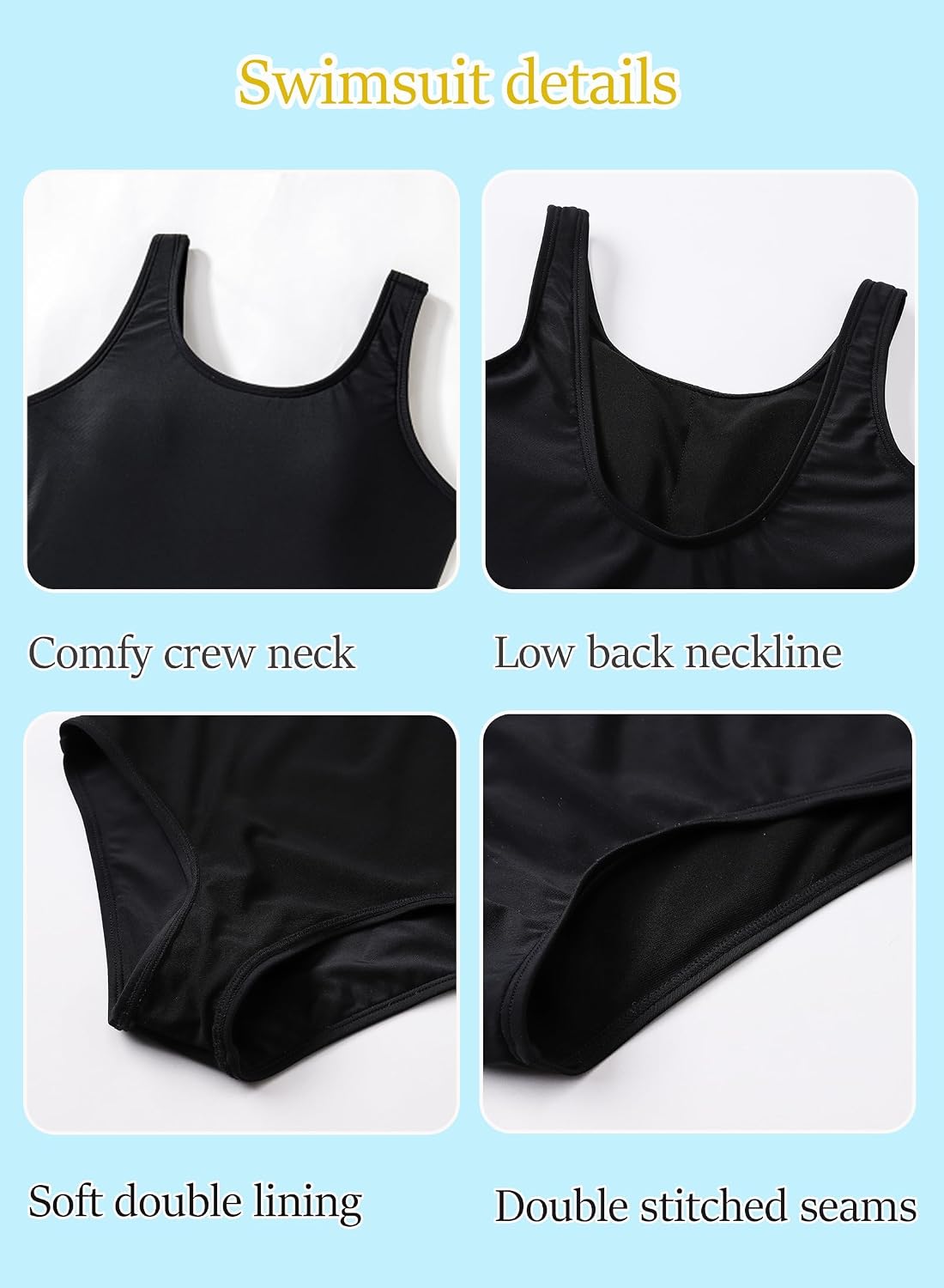 One Piece Swimsuit for Girls 6-16 Years with Removable Chest Pad Quick Dry & Stretchy for Swim Team Beach