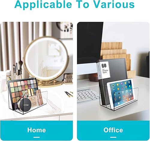 Miniatura 6 de Boloyo Soporte de archivo acrílico, 1 unidad, organizador de archivos transparente de 2 secciones, clasificador de cartas de correo, soporte para